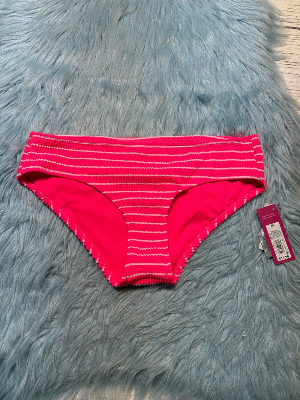 NWT Xhilaration Cheeky Neon Stripe Bikini Bottoms Sz M